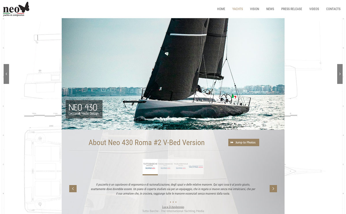 Boat Page Neo Yachts.
