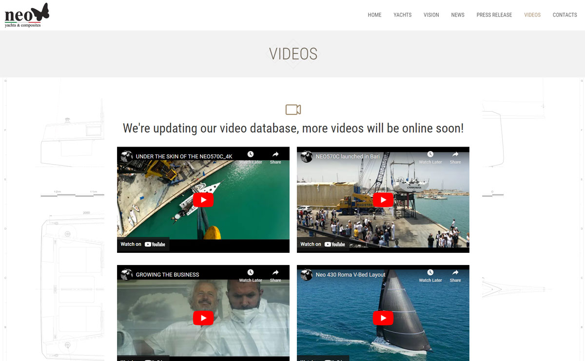 Video Page Neo Yachts
