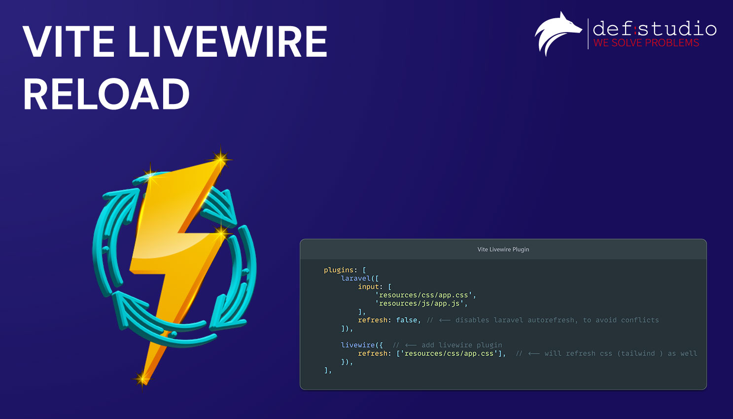 Art Cover Vite Livewire Plugin by def:studio